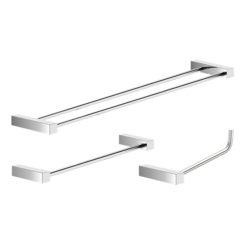 Kit de Acessórios para Banheiro Alto Brilho 3 Peças 2040tr Grego Metal