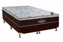 Ver imagem 1 de Conjunto Box Casal: Colchão Molas Ortobom Superpocket Sleep King Látex + Base Crc Suede Brown(