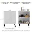 Ver imagem 3 de Gabinete de Banheiro Retrô Multimóveis 63 cm com 2 Portas FG5006 Branco/Preto