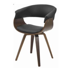 Cadeira com Braço Giratória Betina Rivatti Estrutura em Madeira e Revestimento Poliuretano (PU) - 1 Cadeira com Braço Giratória Betina Rivatti Estrutura em Madeira e Revestimento Poliuretano (PU) - 1