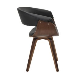 Cadeira com Braço Giratória Betina Rivatti Estrutura em Madeira e Revestimento Poliuretano (PU) - 3 Cadeira com Braço Giratória Betina Rivatti Estrutura em Madeira e Revestimento Poliuretano (PU) - 3