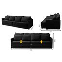 Ver imagem 2 de Sofá Cama Retrátil e Reclinável 2,10m com Molas Carol Veludo Preto Adonai Estofados