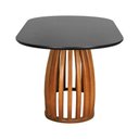 Ver imagem 4 de Mesa de Jantar Armonia Tampo Retangular Arredondado Base Retangular - Amêndoa - Tampo Ret. Preto