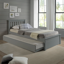 Ver imagem 2 de Conjunto Cama Solteiro Inglesa com Cama Auxiliar em Madeira Maciça Cinza