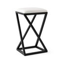 Ver imagem 1 de Banqueta 70 cm Bancada Industrial Cozinha Balcão Moderno Metal Couro Sintético