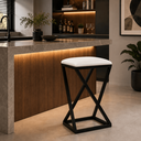 Ver imagem 3 de Banqueta 70 cm Bancada Industrial Cozinha Balcão Moderno Metal Couro Sintético