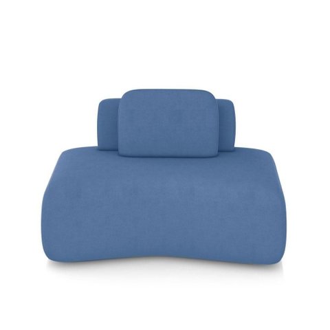 Sofá Modular Dakota Ilha 174cm Azul Veludo Encosto Almofada Solta Gran Belo
