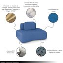 Ver imagem 4 de Sofá Modular Dakota Ilha 174cm Azul Veludo Encosto Almofada Solta Gran Belo