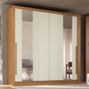 Ver imagem 3 de Guarda Roupa Miletto 2 Portas de Correr com Espelho Cinamomo/Areia - Santos Andirá