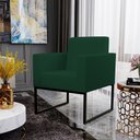 Ver imagem 5 de Kit 3 Poltronas Decorativas Sala e Recepção Base Fixa Metal Helô L02 Suede Verde Musgo - Lyam