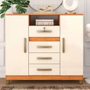 Ver imagem 1 de Cômoda Angra 2 Portas 4 Gavetas Cinamomo/off White - Fellicci