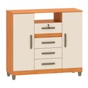 Ver imagem 2 de Cômoda Angra 2 Portas 4 Gavetas Cinamomo/off White - Fellicci