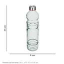 Ver imagem 2 de Garrafa de Vidro 1,2L Transparente 31x8x8cm Água Suco Geladeira Bebidas Tampa