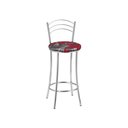 Ver imagem 5 de Kit 2 Banquetas Médias Cromadas com Assento Estofado e Encosto para Bancada Cozinha e Área Gourmet Cinza/Cromado/Vermelho