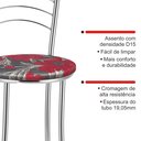 Ver imagem 6 de Kit 2 Banquetas Médias Cromadas com Assento Estofado e Encosto para Bancada Cozinha e Área Gourmet Cinza/Cromado/Vermelho