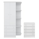 Ver imagem 1 de Quarto de Bebê Doce Sonho com Roupeiro 825 e Cômoda 777 Qmovi Branco