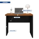 Ver imagem 2 de Mesa Home Office Moderna Computador Escrivaninha Mdp:nogueira-preto