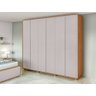 Guarda Roupa Casal 6 Portas 6 Gavetas Loop Amêndoa Clean e Off White - 8