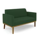 Ver imagem 7 de Conjunto Poltrona e Namoradeira Decorativa Isabella Pés Fixo em Madeira Castanho Veludo Verde Esmera