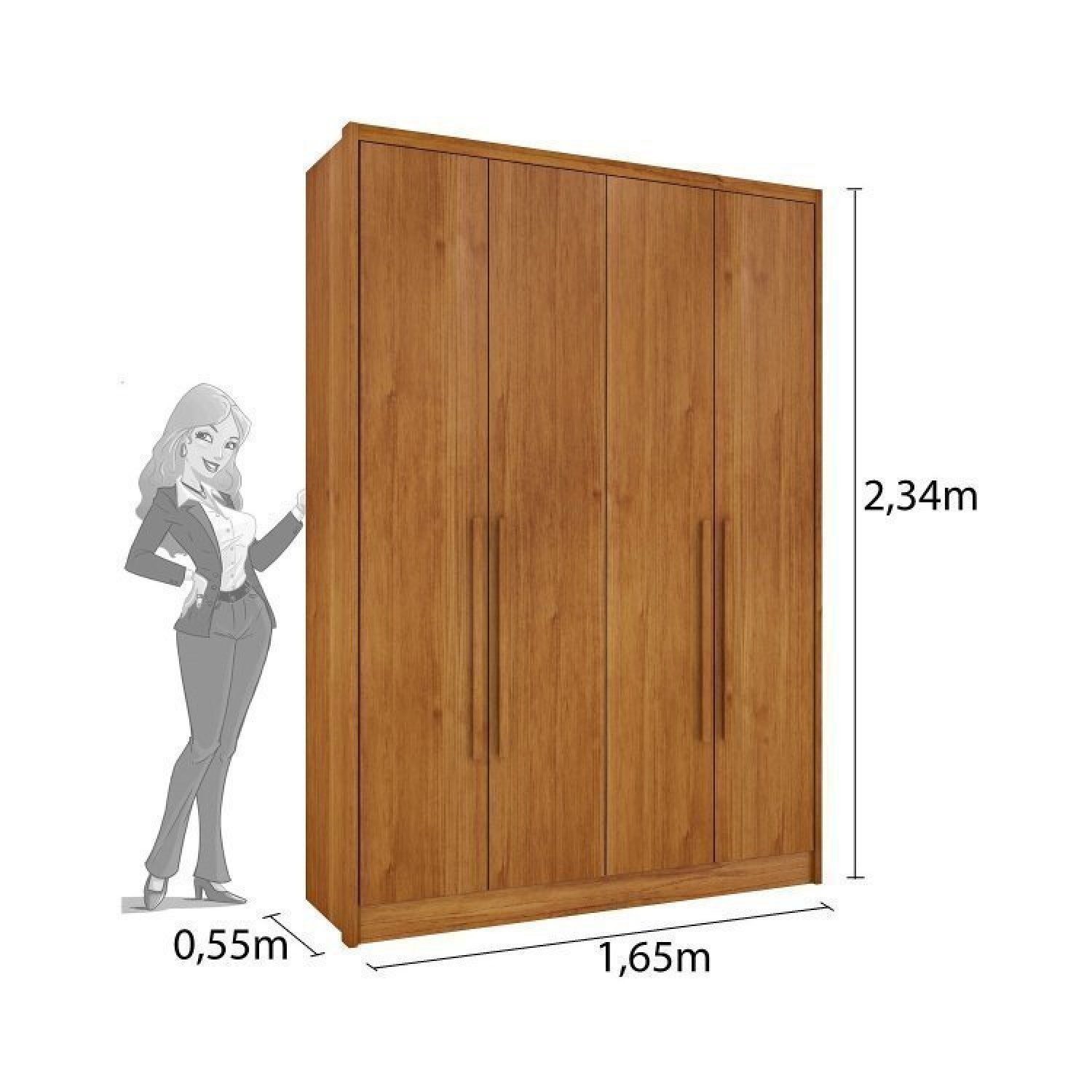 Quarto de Bebê Completo Guarda Roupa Zelandia 4 Portas com Berço e Cômoda Espresso Móveis - 6