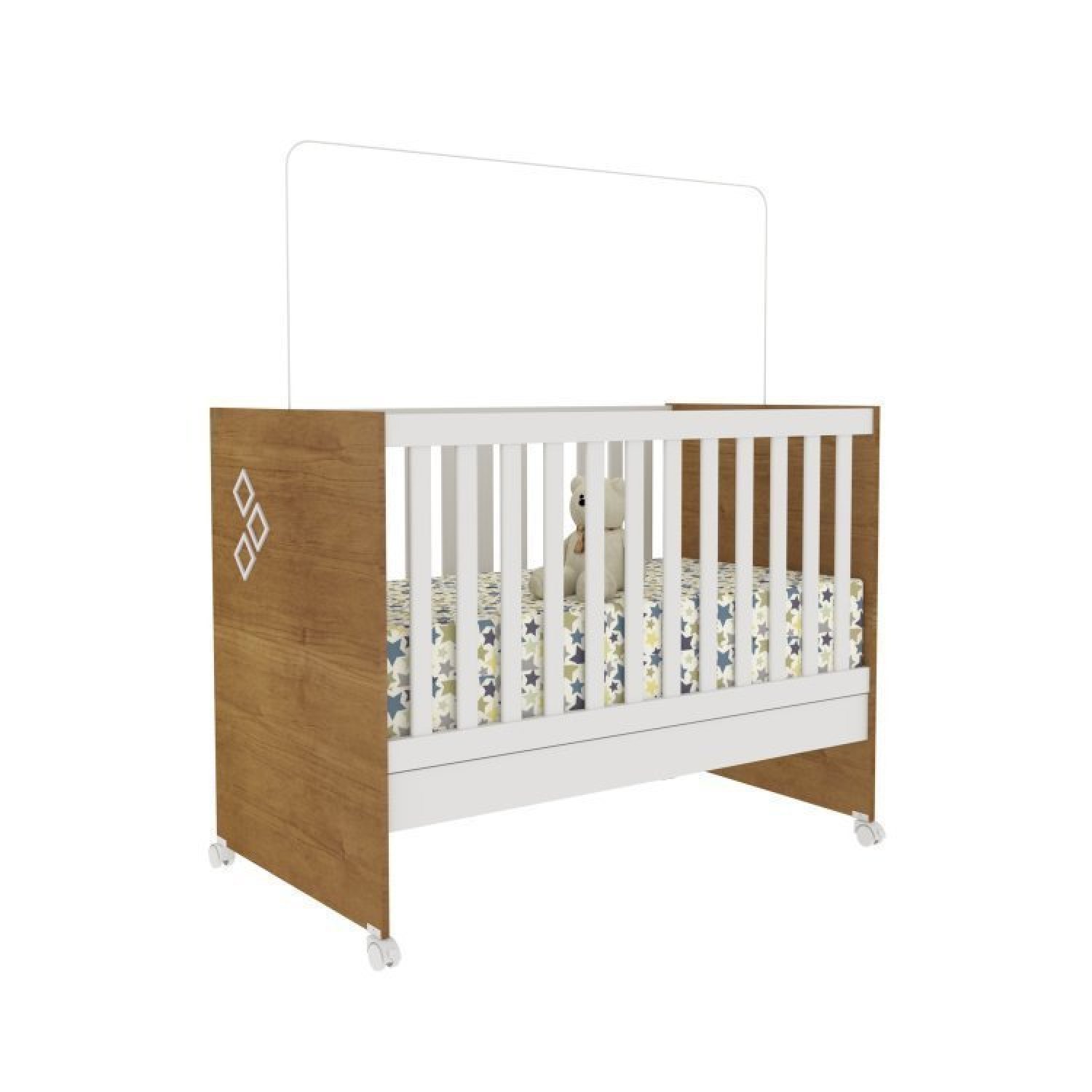 Quarto de Bebê Completo Guarda Roupa Zelandia 4 Portas com Berço e Cômoda Espresso Móveis - 10