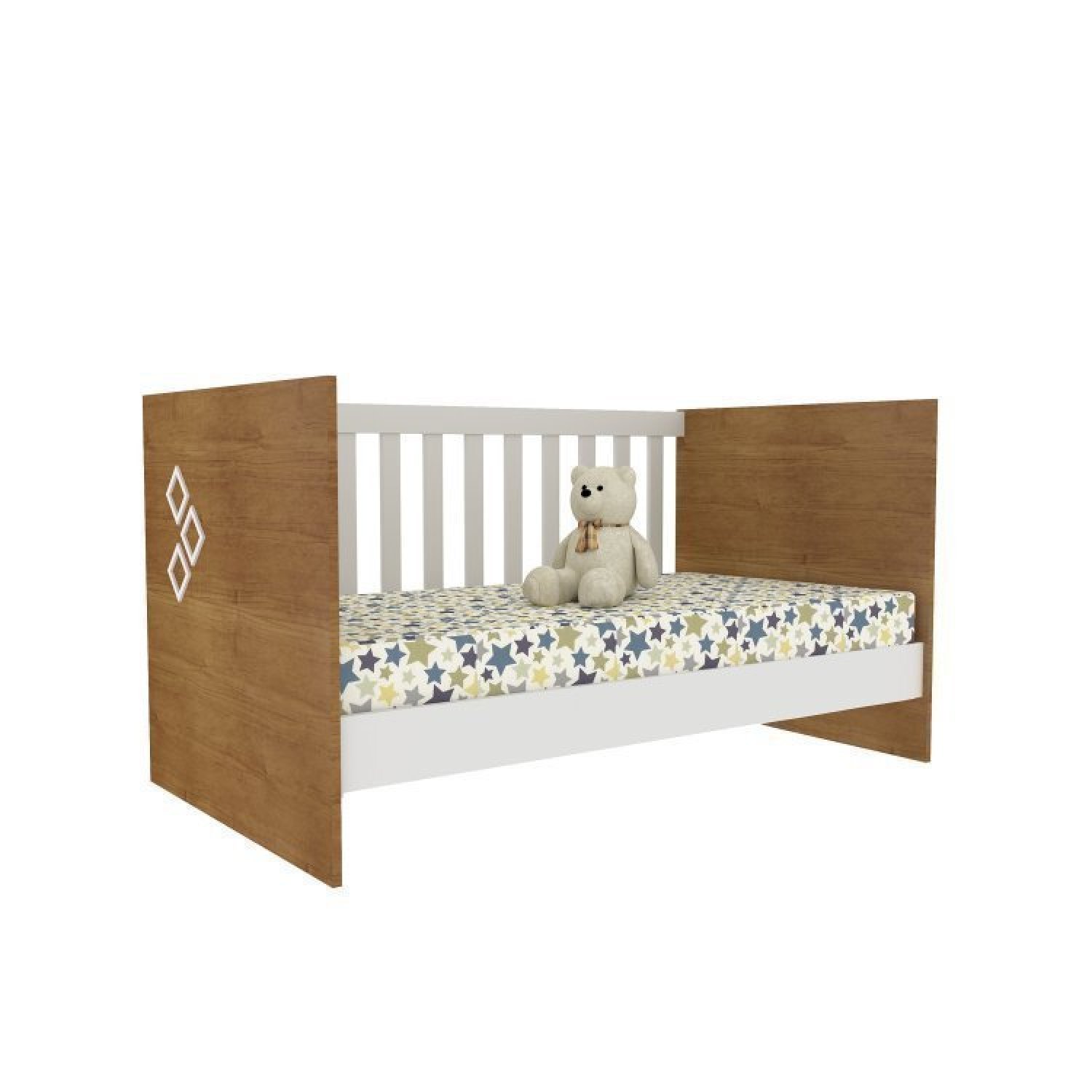 Quarto de Bebê Completo Guarda Roupa Zelandia 4 Portas com Berço e Cômoda Espresso Móveis - 9