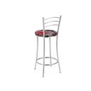 Ver imagem 2 de Kit 2 Banquetas Médias Cromadas com Assento Estofado e Encosto para Bancada Cozinha e Área Gourmet Cinza/Cromado/Vermelho
