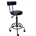 Ver imagem 2 de Cadeira Mocho Secretaria Podologo com L Duplo com Base Ferro com Rodízio Corano Preto