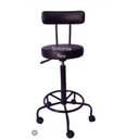 Ver imagem 1 de Cadeira Mocho Secretaria Podologo com L Duplo com Base Ferro com Rodízio Corano Preto