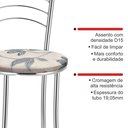 Ver imagem 5 de Kit 2 Banquetas Médias Cromadas com Assento Estofado e Encosto para Bancada Cozinha e Área Gourmet Cinza/Cromado/Bege
