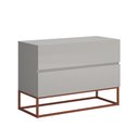 Ver imagem 2 de Conjunto 2 Mesa de Cabeceira Eros 60 Estilo Industrial Base Cobre:Off White