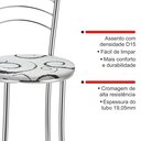 Ver imagem 5 de Kit 2 Banquetas Médias Cromadas com Assento Estofado e Encosto para Bancada Cozinha e Área Gourmet Cinza/Cromado/Branco