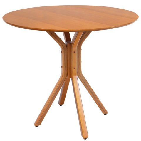 Mesa de Jantar Redonda Madeira Maciça Nairobi Marrom/Nozes