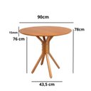 Ver imagem 2 de Mesa de Jantar Redonda Madeira Maciça Nairobi Marrom/Nozes