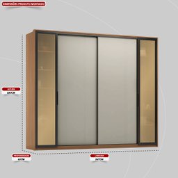 Guarda Roupa Casal com Reflecta 4 Portas 4 Gavetas Laredo - 8