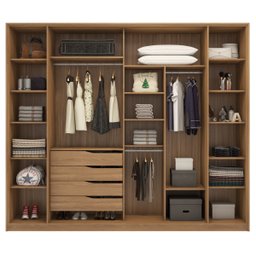 Guarda Roupa Casal com Reflecta 4 Portas 4 Gavetas Laredo - 6