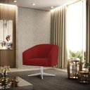Ver imagem 1 de Poltrona Sala Decorativa Stella Base Giratória Cromada Veludo D03 - D’Rossi