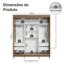 Ver imagem 4 de Guarda-Roupa Casal com Pés 3 Portas de Correr de Espelho Reno Madesa