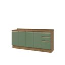 Ver imagem 2 de Balcões de Cozinha 100% Mdf 200cm Nogueira/verde Celeste Kappesberg