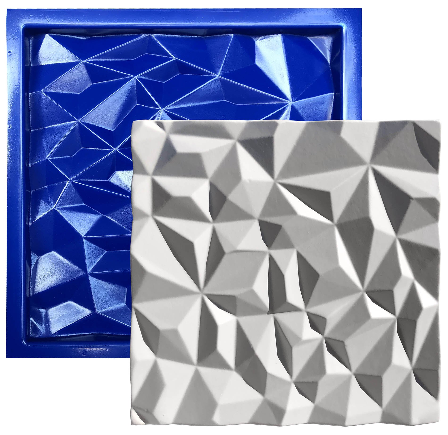 Forma 3D Gesso e Cimento ABS 1mm - Diamante 30x30 cm