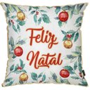 Ver imagem 1 de Capa para Almofada Natalina 43x43cm Feliz Natal com Enfeites Belchior Uniq