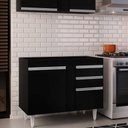 Ver imagem 2 de Balcão de Cozinha Lavanderia sem Tampo 02 Gavetas Bia Preto 100 cm - D’Rossi