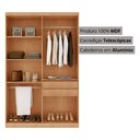 Ver imagem 3 de Guarda-Roupa Solteiro 100% MDF com 4 Portas e 2 Gavetas Multimóveis CR35517 Madeirado/Off White