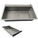 Ver imagem 2 de Cuba Gourmet Quadrada Aço Inox Escovada 78x45cm Preta com Acessórios - Cub-014 - Stillus Home Cuba G