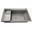 Ver imagem 1 de Cuba Gourmet Quadrada Aço Inox Escovada 78x45cm Preta com Acessórios - Cub-014 - Stillus Home Cuba G