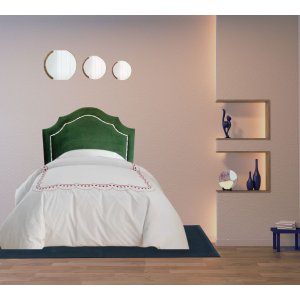 Cabeceira Cama Box Provençal Solteiro Verde Menta com Tachas