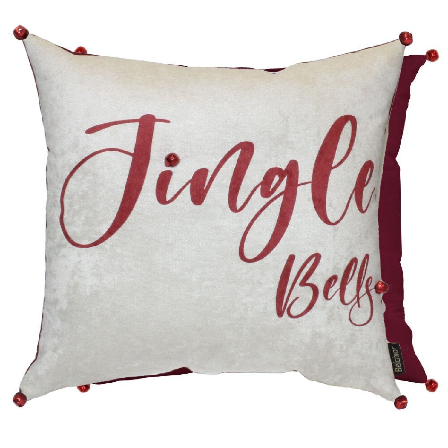 Capa para Almofada Natalina Jingle Bells com Guizo 43x43cm Belchior Uniq - 6