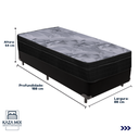 Ver imagem 3 de Cama Box Preto e Colchão Airtech Pampa Molas Ensacadas Solteiro Ortobom