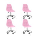 Ver imagem 2 de Kit 04 Cadeiras Office Eiffel Botonê Ajustável Base Giratória - Rosa + E-book