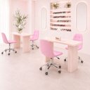 Ver imagem 1 de Kit 4 Cadeiras Office Botonê Giratória Ergonômica para Escritório Rosa